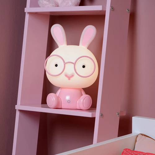 Lucide DODO RABBIT - Tischlampe Kinderzimmer - LED 3 StepDim - 1x3W 4000K - Rosa - Atmosphäre 1